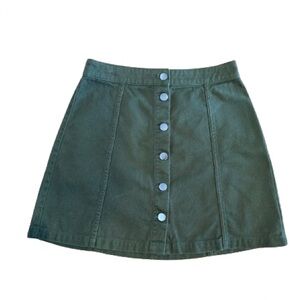 H&M army green mini-skirt, size 6/36.